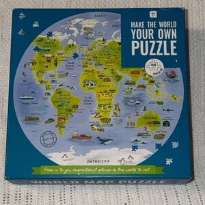 Talking Tables Circular World Map Puzzle 1000 Piece Round Jigsaw 26.7 Inch 68cm